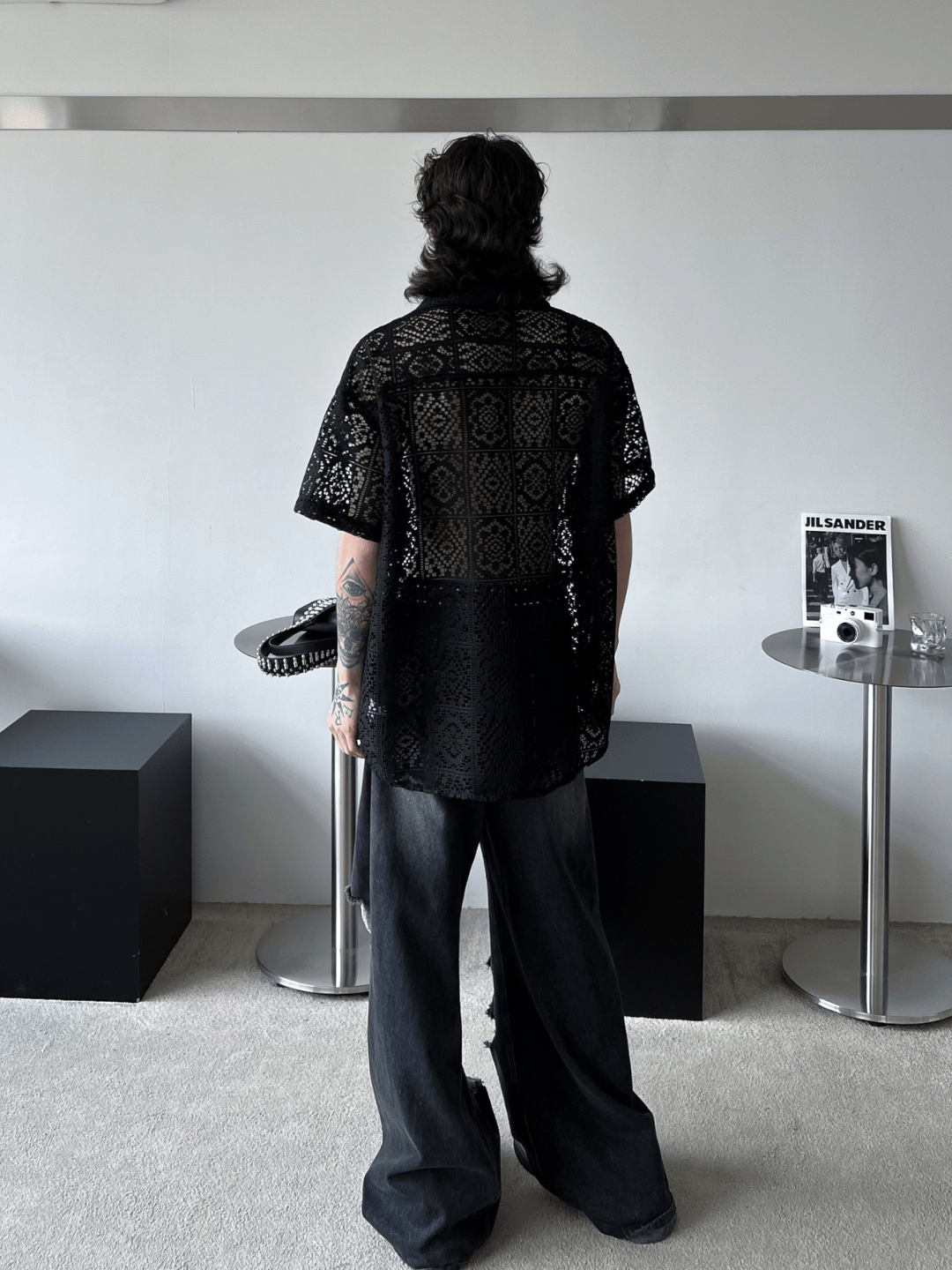 hollow design sense loose shirts J0123