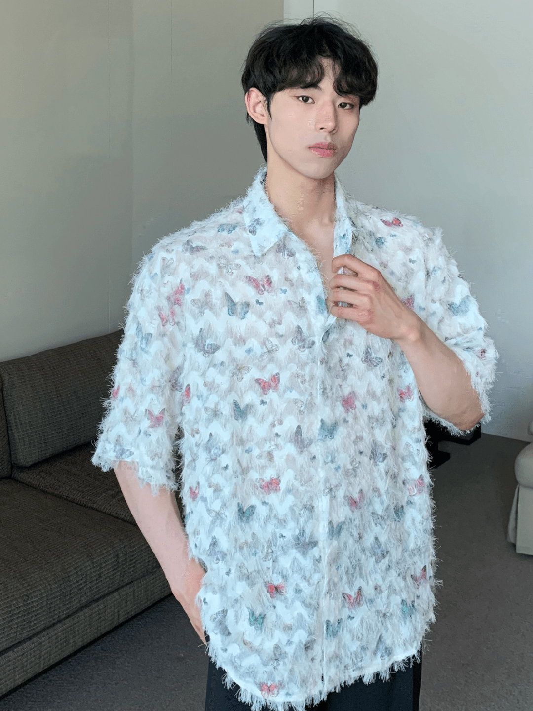 [CUIBUJU] Butterfly Design Shirt J0132