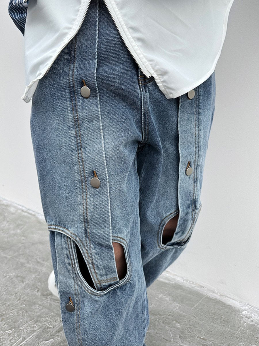 straight wide-leg jeansB0121