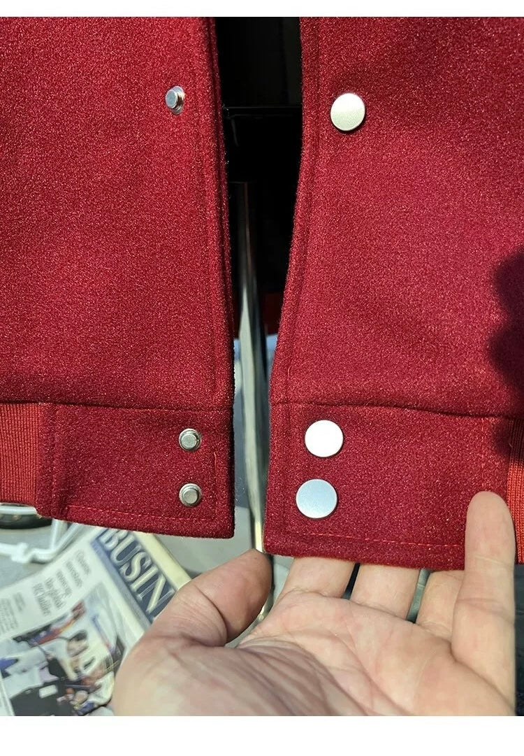 Chaqueta corta de lana – Prenda de abrigo vintage estilo urbano americano T0024