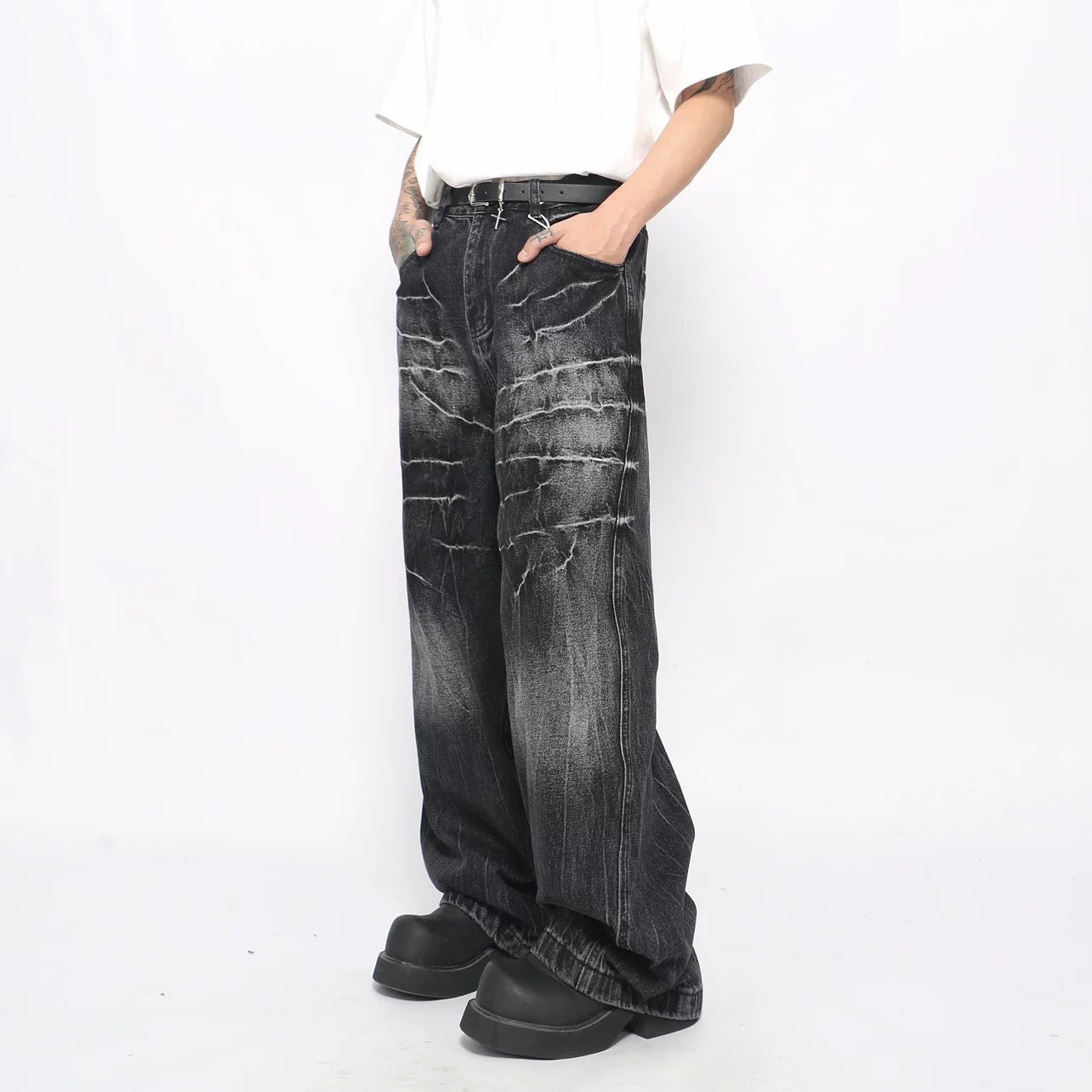 Men’s American Vintage Wide-Leg Denim Jeans B0025