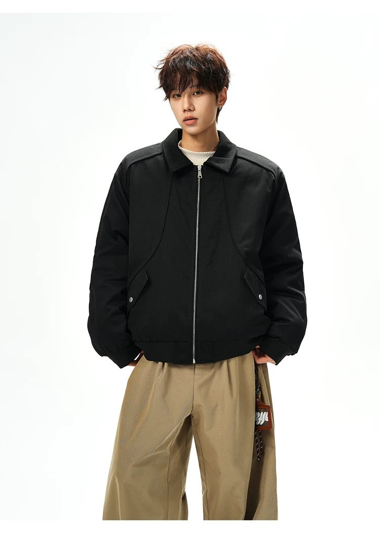 Men’s Designer Contrast Splice Lapel Jacket T0252