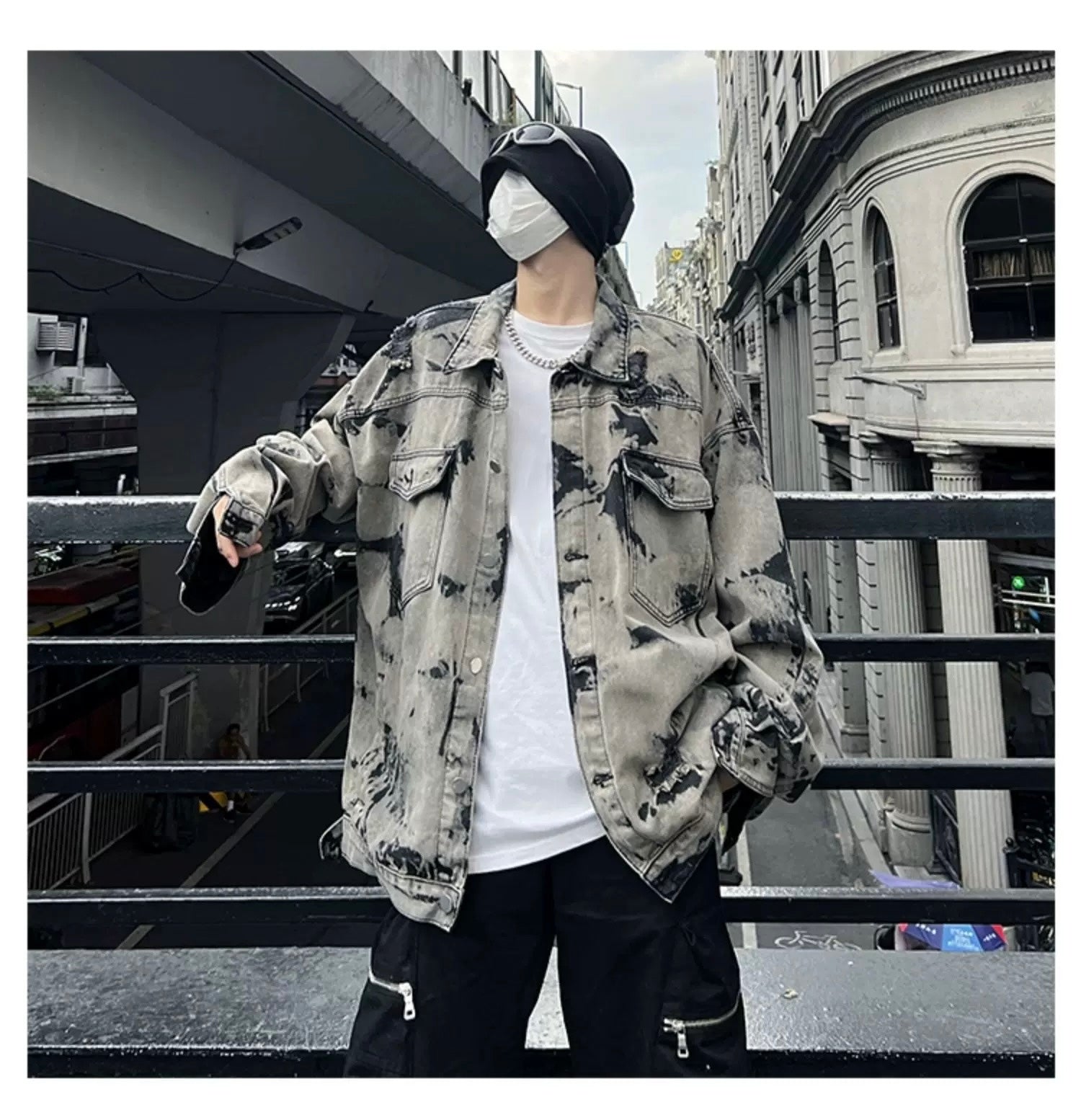 Men’s American Tie-Dye Denim Jacket – High Street Vintage Streetwear Outerwear S0057