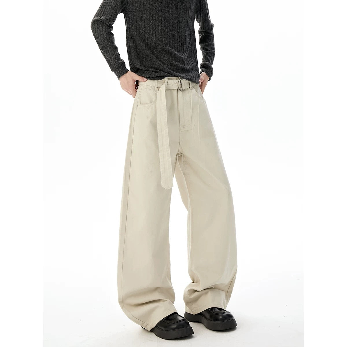 Men’s Vintage Clean Fit Cargo Pants – Loose Straight Utility Street Trousers B0067