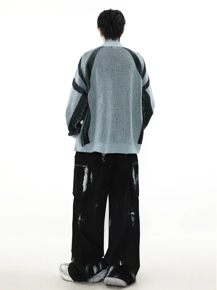 [MRNEARLY] STRIPED TURTLENECK SWEATER S0186