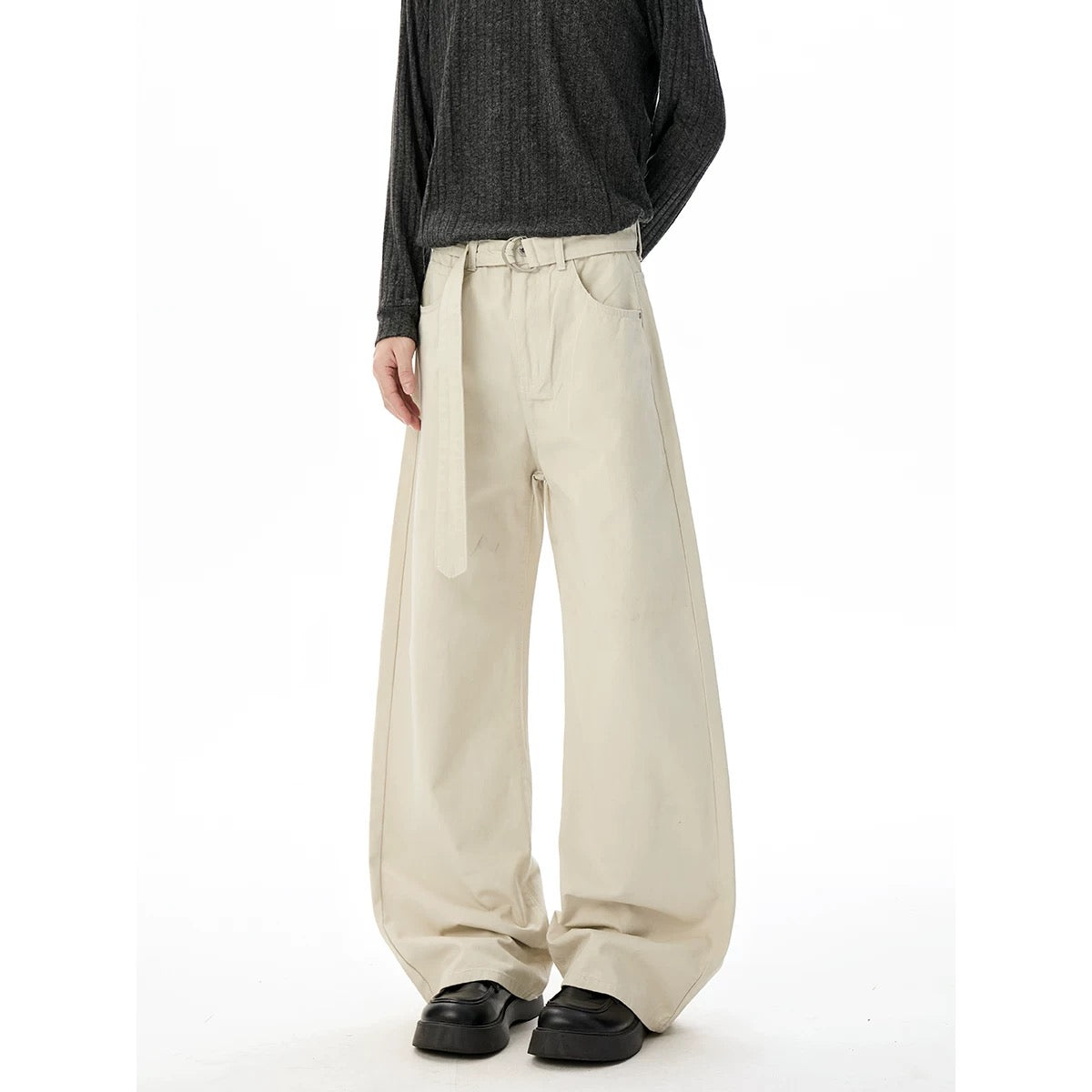 Men’s Vintage Clean Fit Cargo Pants – Loose Straight Utility Street Trousers B0067