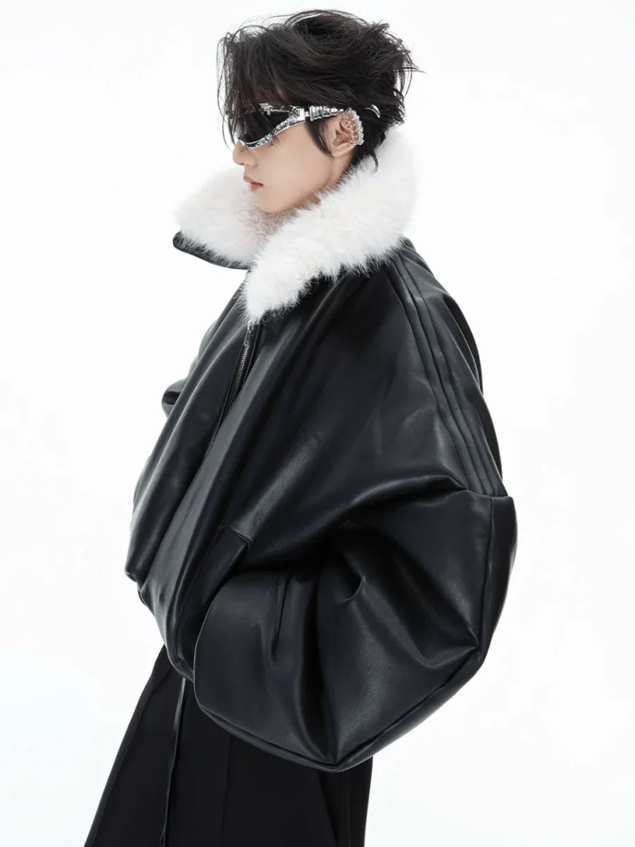 COTTON LEATHER JACKET T0090