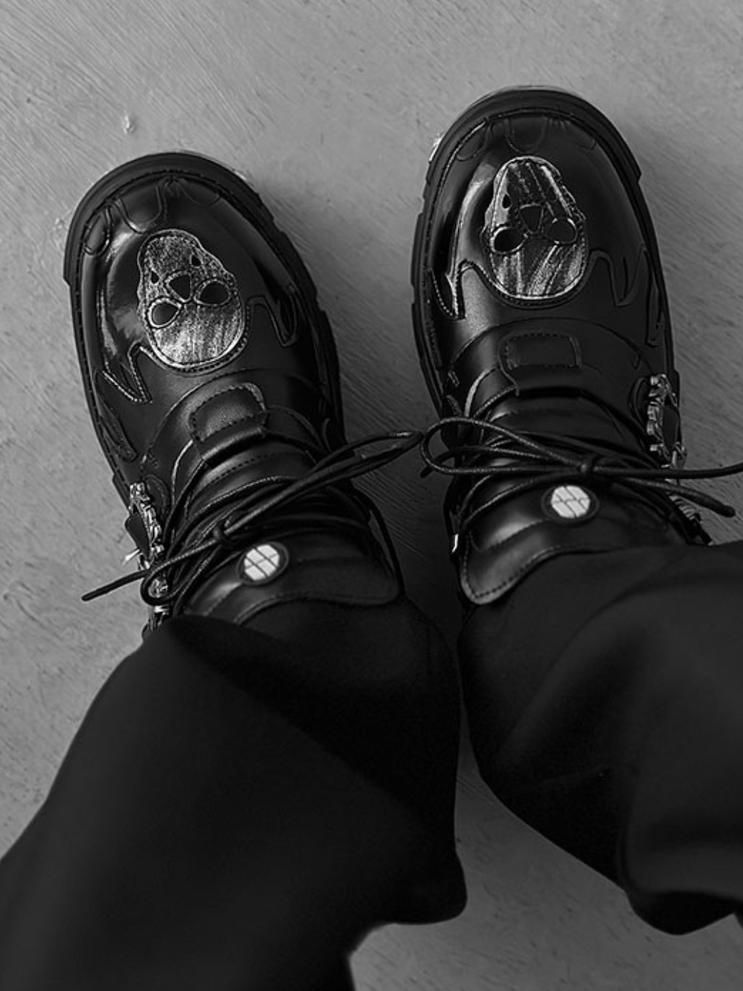 Punk Metal Leather Shoes S047