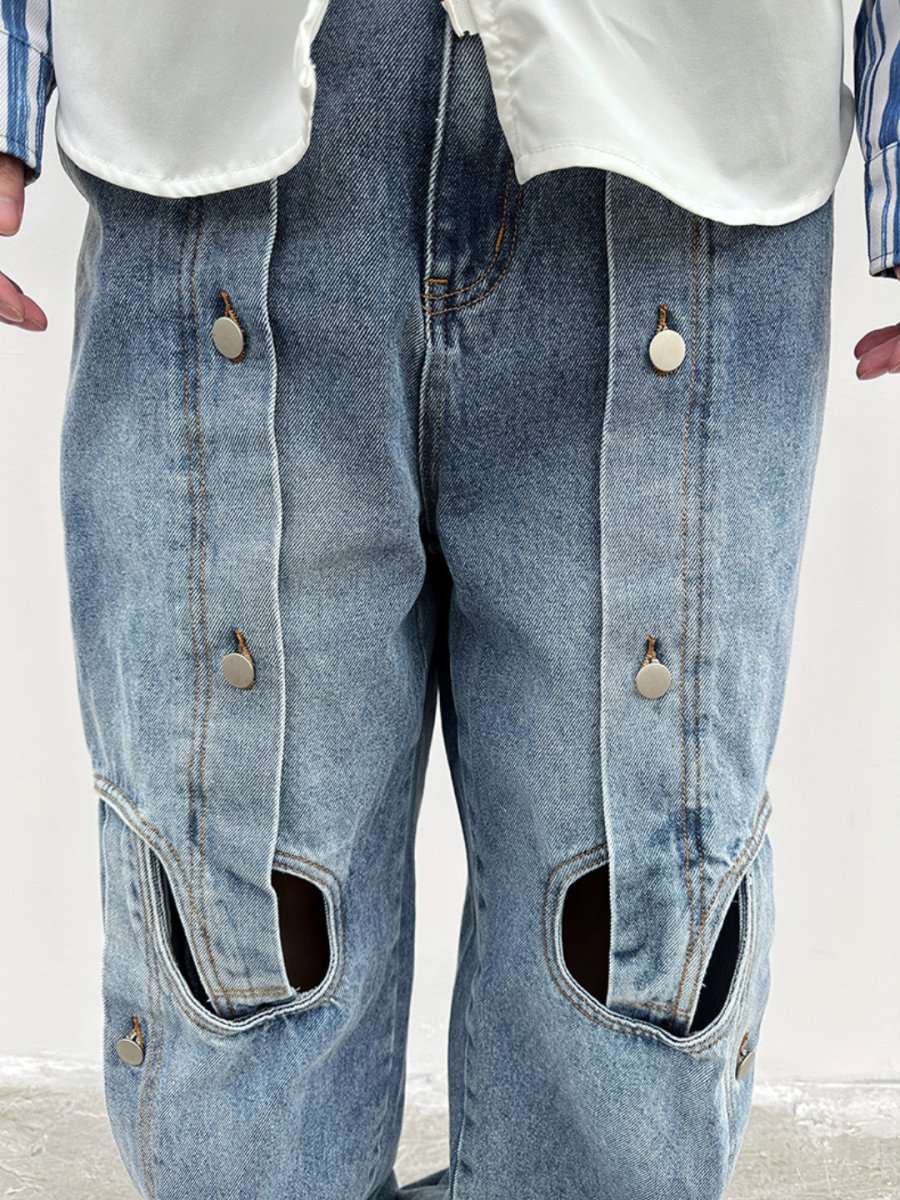 straight wide-leg jeansB0121