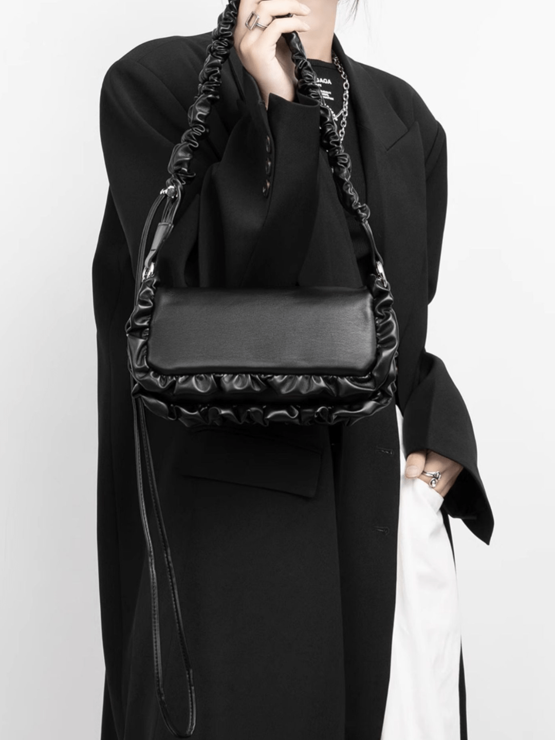 [luckystudio] decoration shoulder small square bag A0066