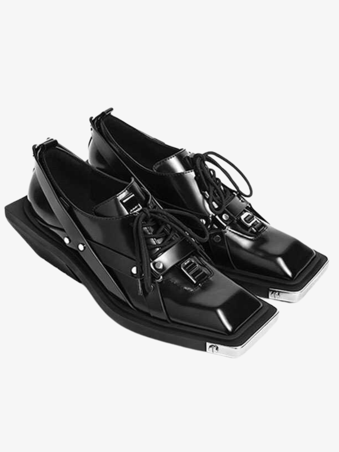 metal head decoration square shoes S046