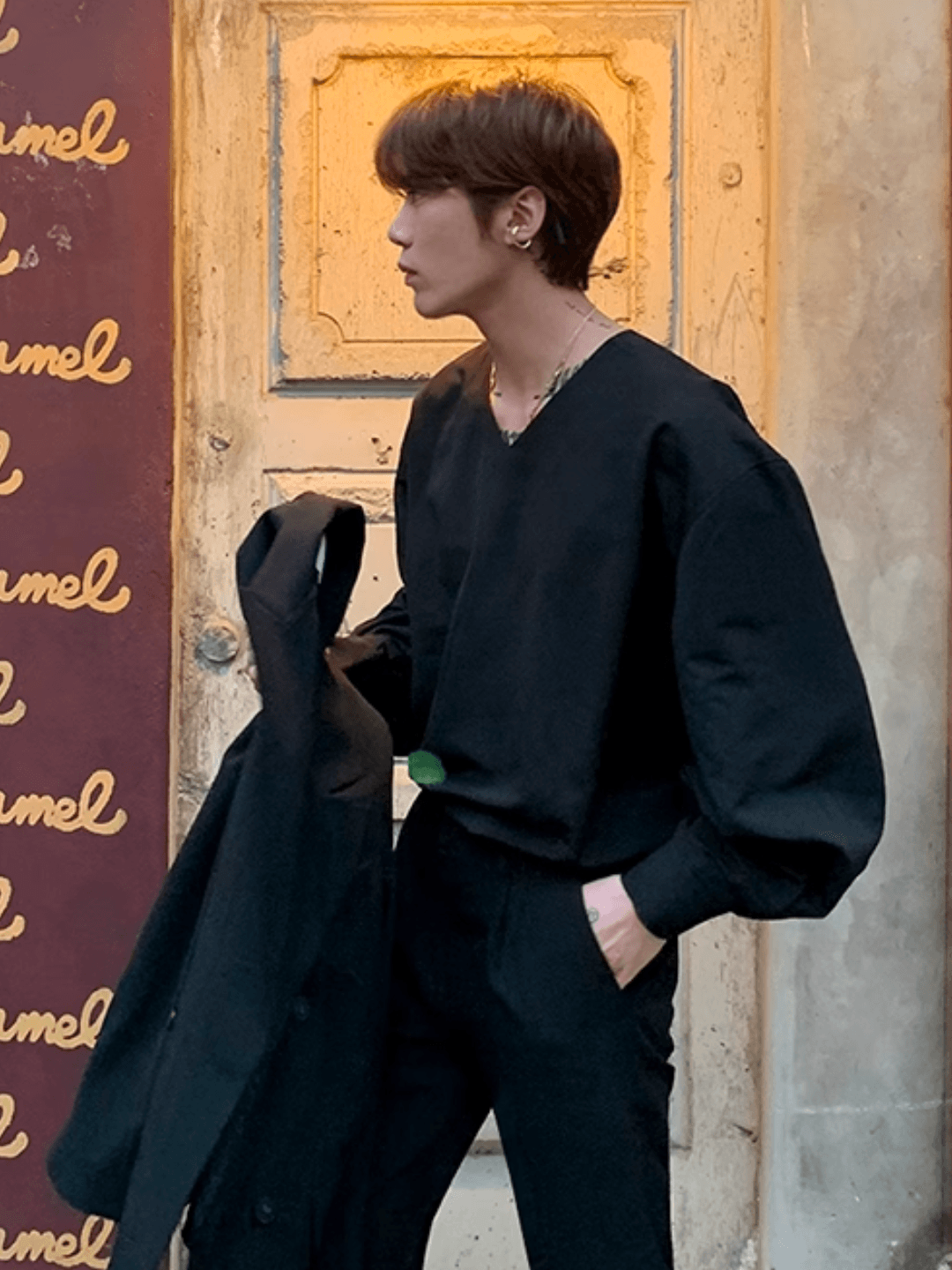 [MRCYC] V Neck Simple Shirt J0131