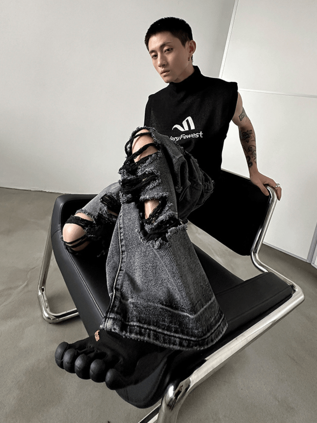 wash wide leg jeans B0126