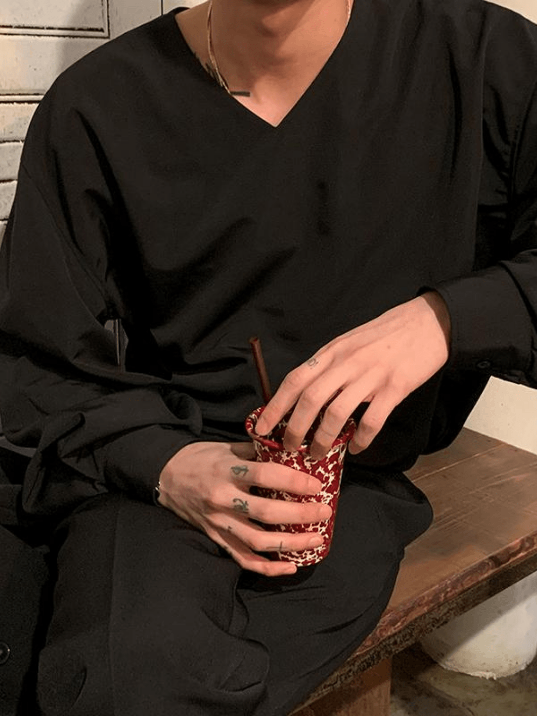 [MRCYC] V Neck Simple Shirt J0131