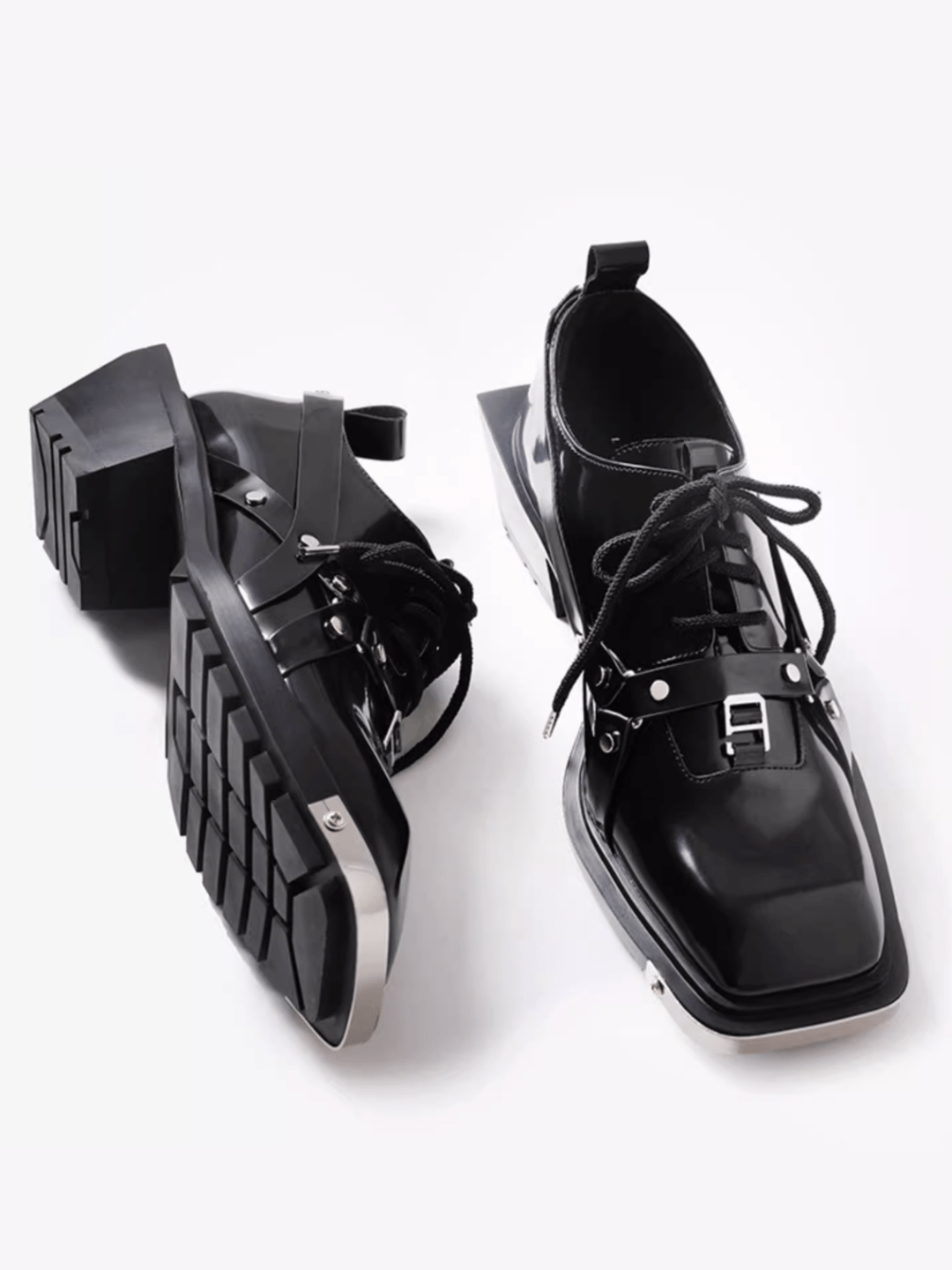 Square Toe Derby Leather Shoes S052