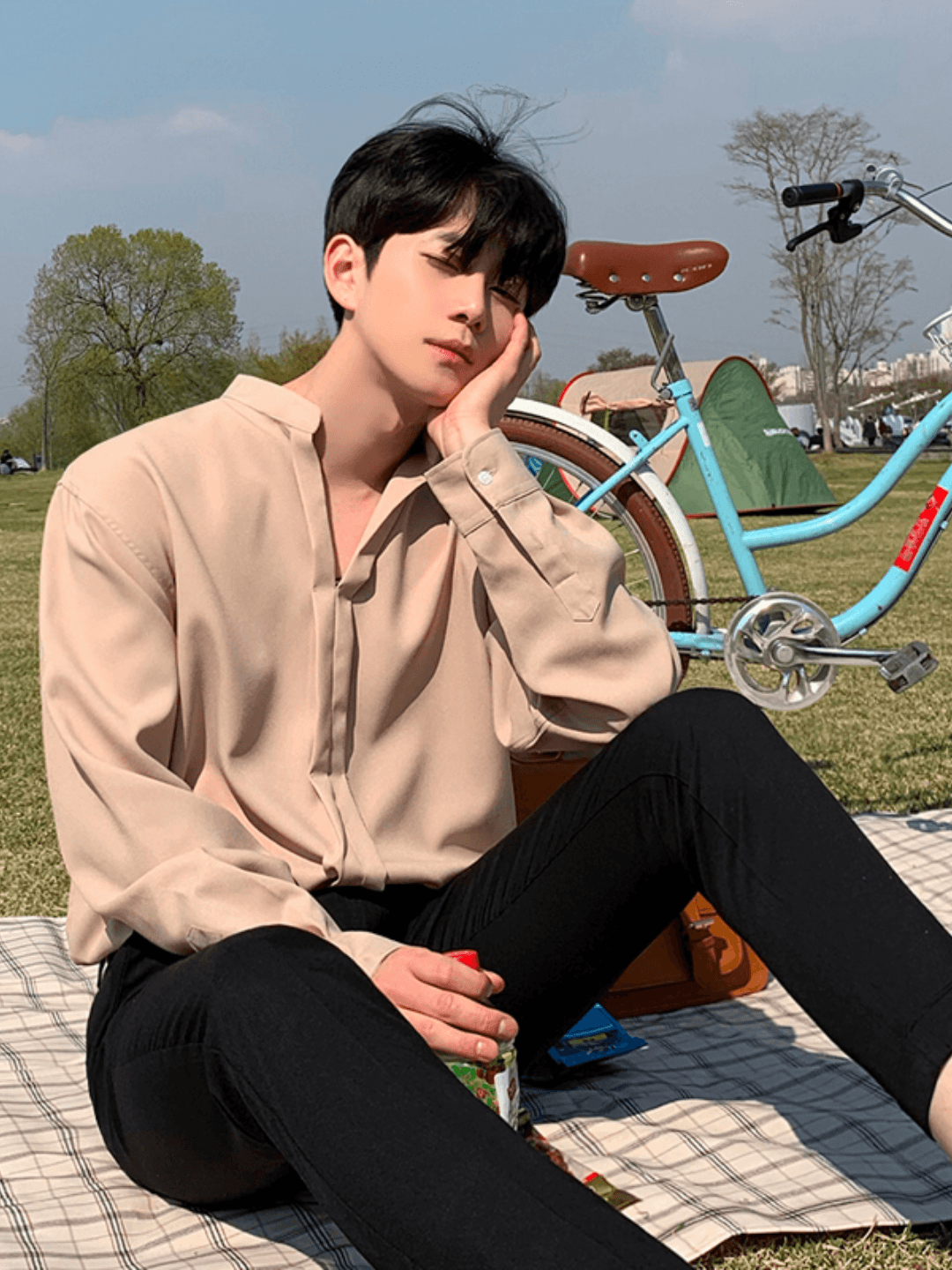 [MRCYC] Loose Silky Shirt J0119