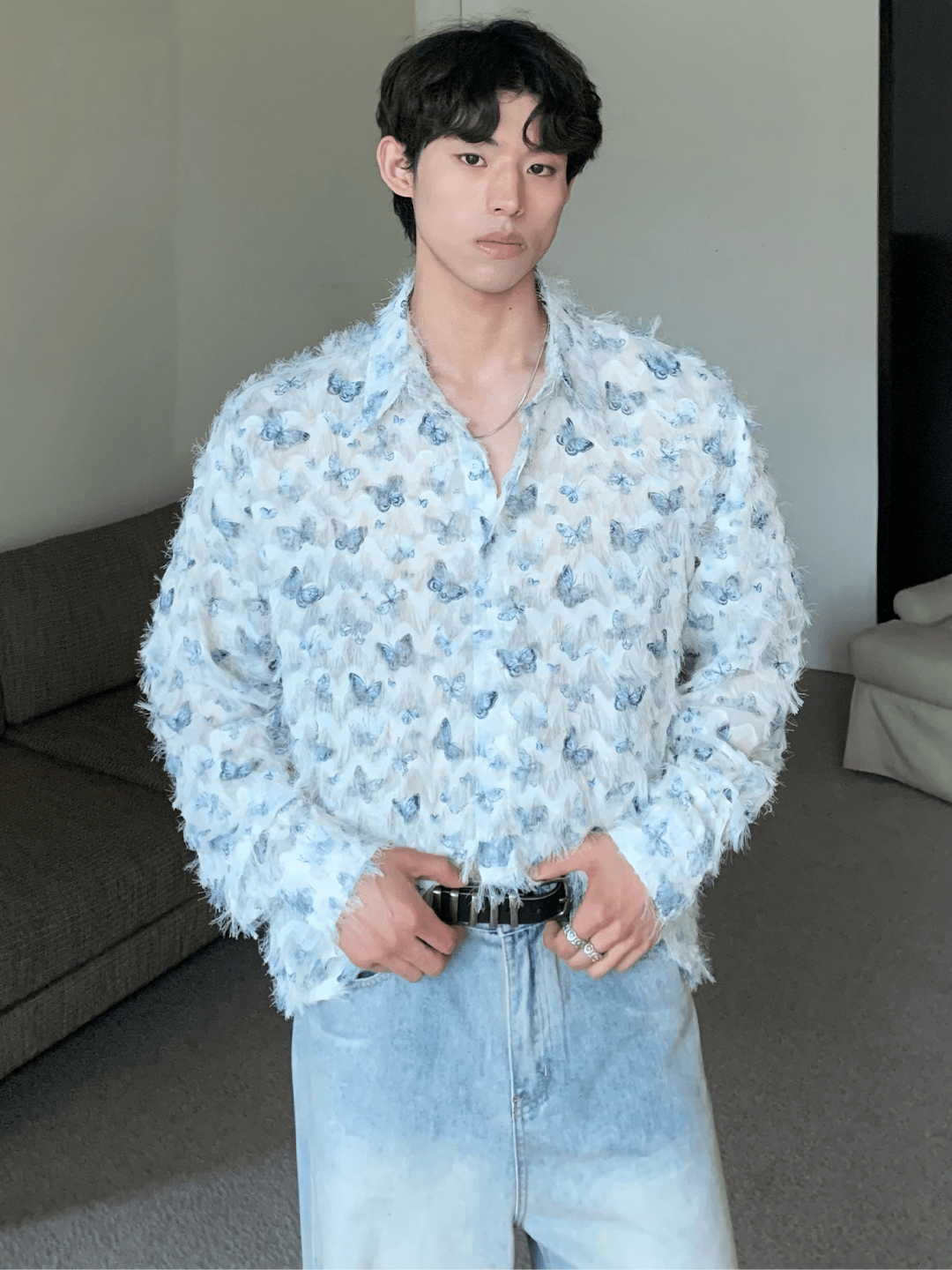[CUIBUJU] Butterfly Design Shirt J0132