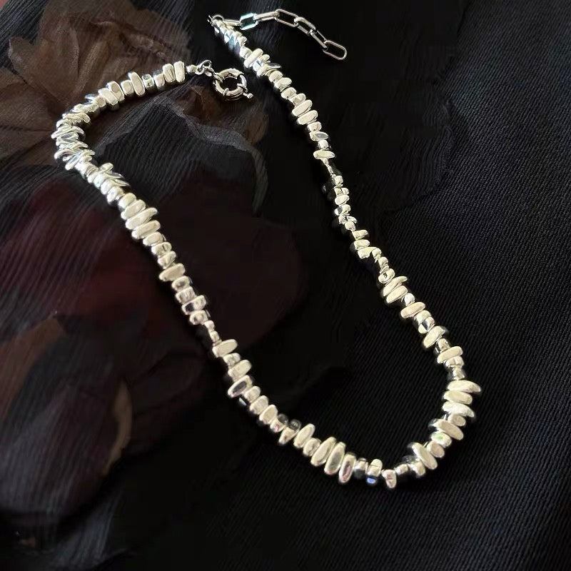 Men’s Irregular Silver Chain Necklace | Designer Hip Hop Pendant with Fragmented Metal Detail & Luxury Minimalist Style O0003