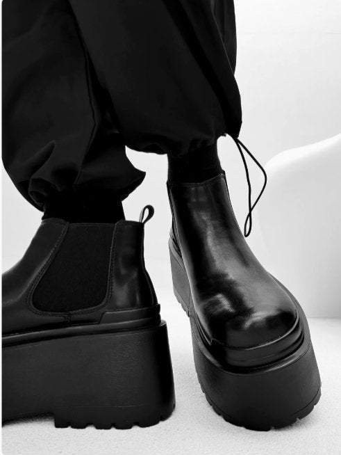 leather big head Derby shoes S041