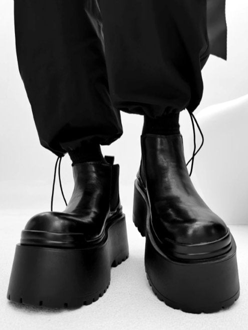 leather big head Derby shoes S041