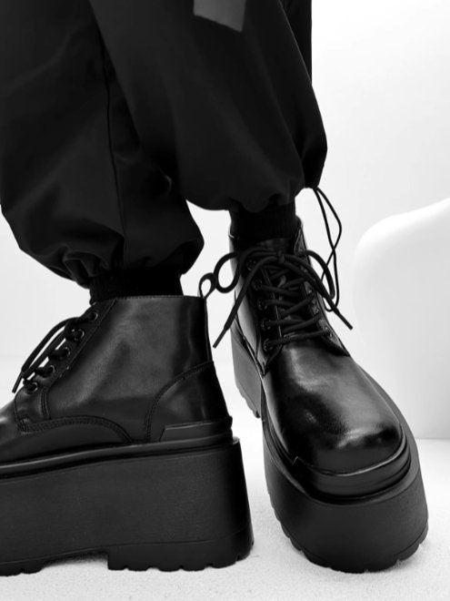 leather big head Derby shoes S041