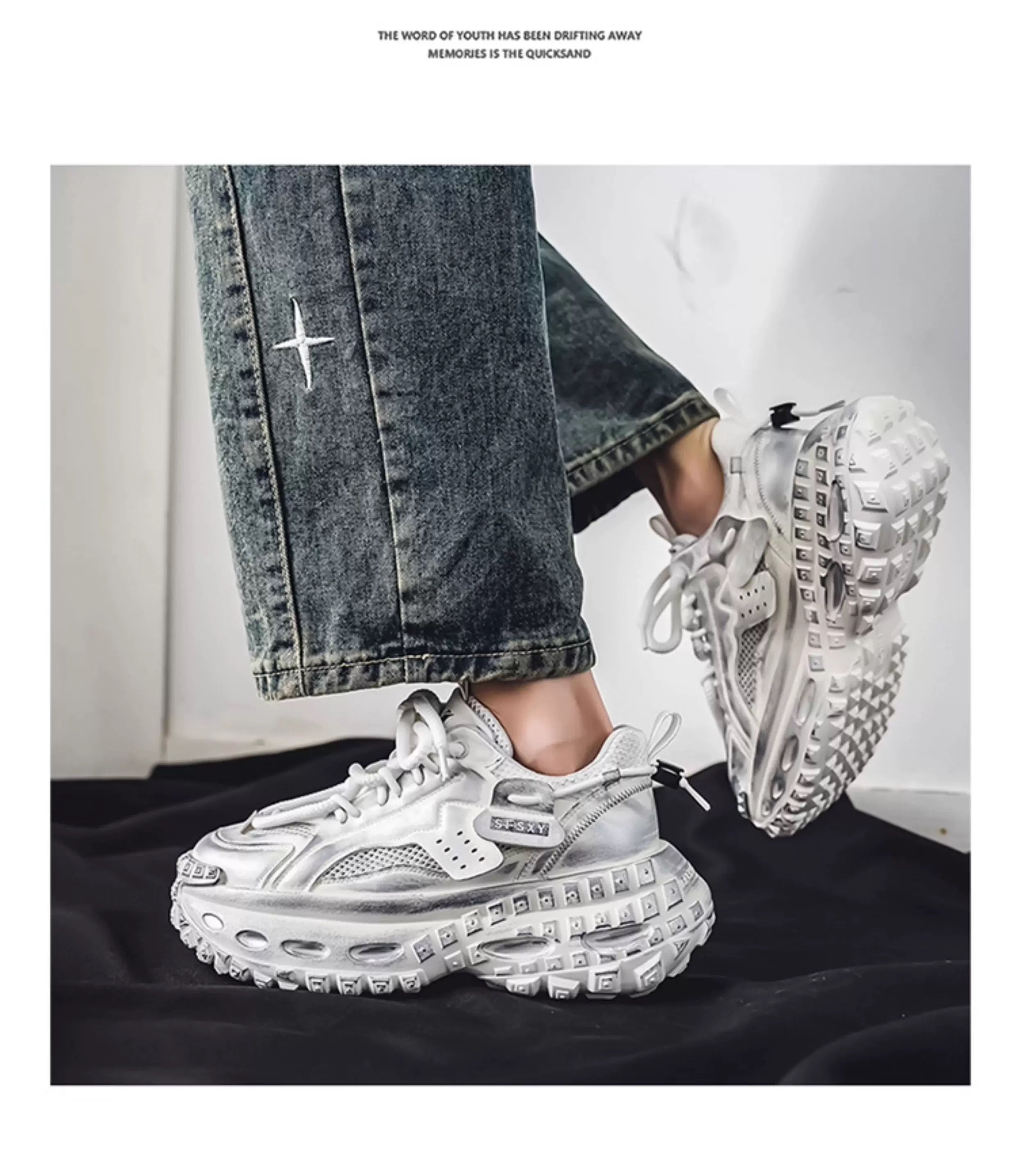 Zapatillas deportivas gruesas para hombre, zapatos de plataforma con suela de neumático, estilo urbano, informales, para correr, 2025