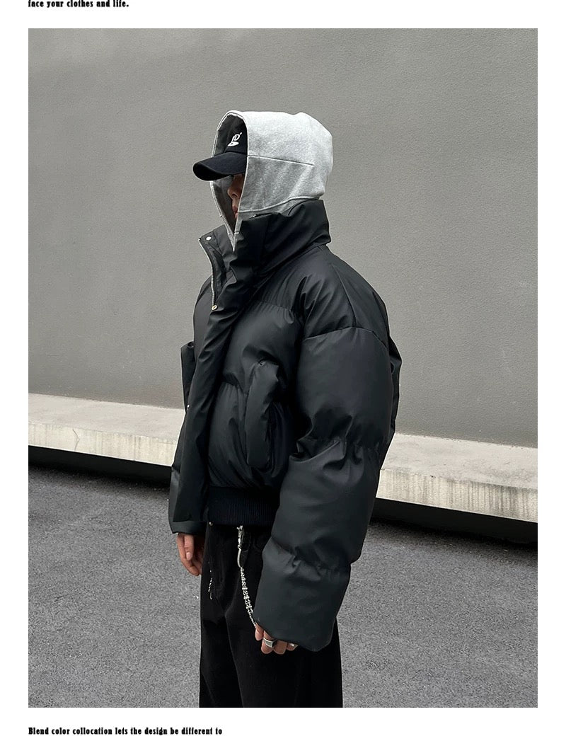 Chaqueta acolchada corta de corte limpio para hombre – Abrigo de invierno American Minimal Street T0148