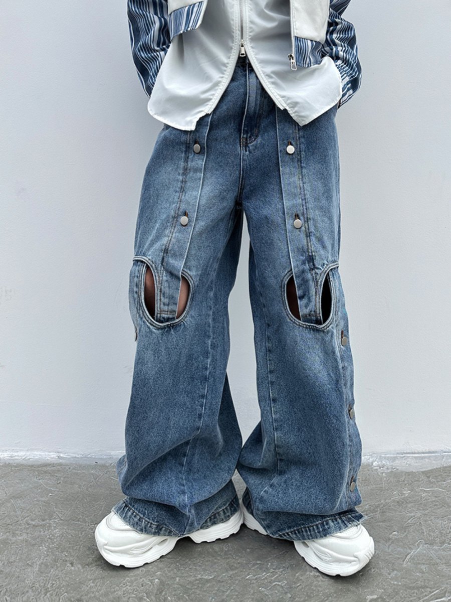 straight wide-leg jeansB0121