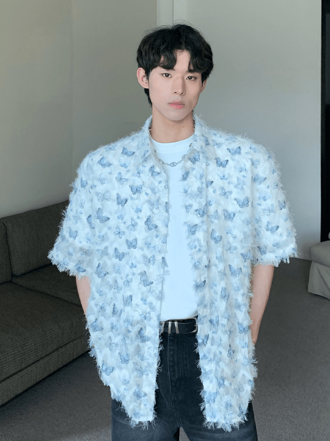 [CUIBUJU] Butterfly Design Shirt J0132