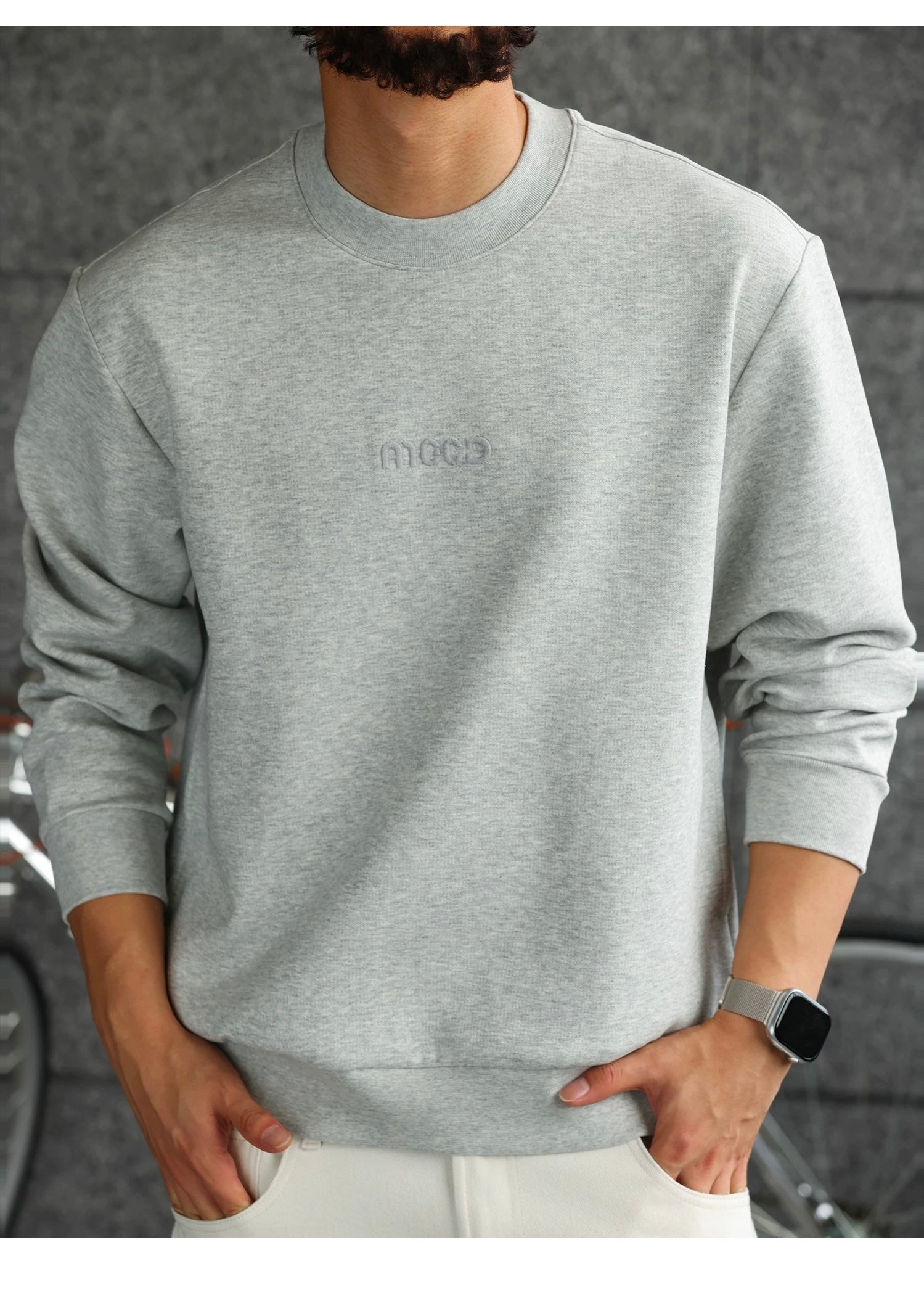 Men’s Air Cotton Embroidered Crewneck Sweatshirt S0018