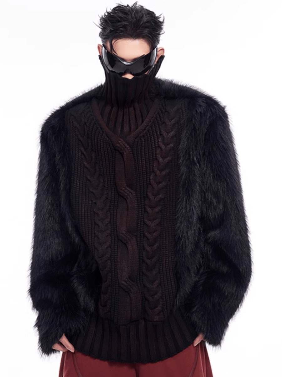[STARTEXCEEDEND] Fur turtleneck sweater S0199