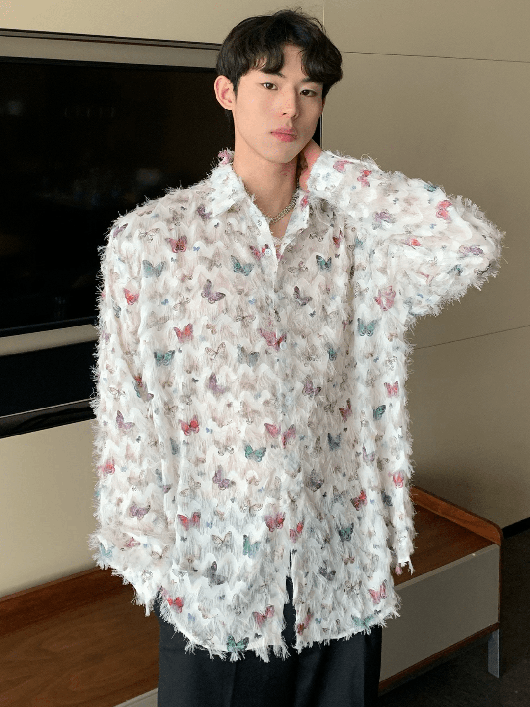 [CUIBUJU] Butterfly Design Shirt J0132
