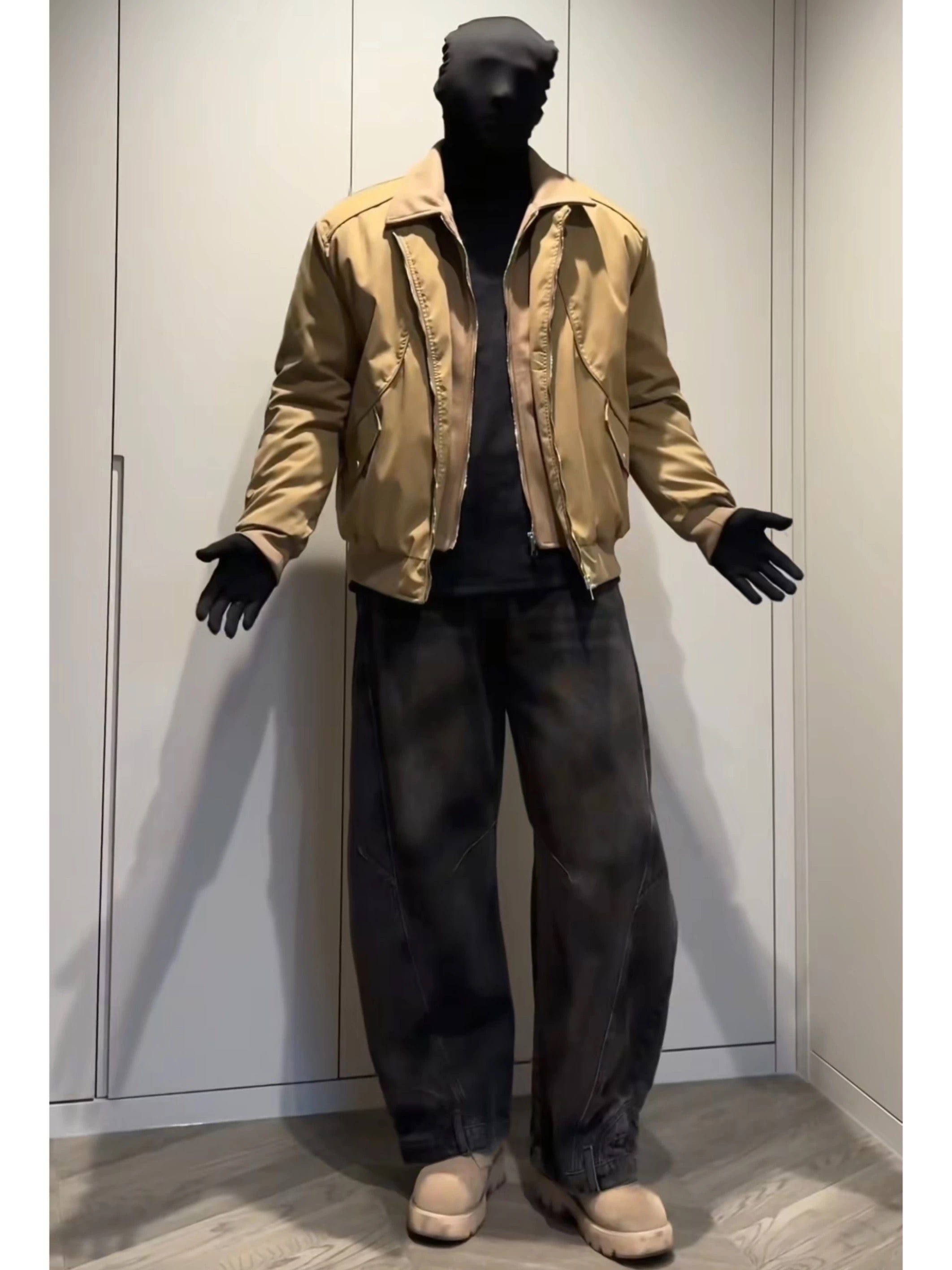 Men’s Designer Contrast Splice Lapel Jacket T0252