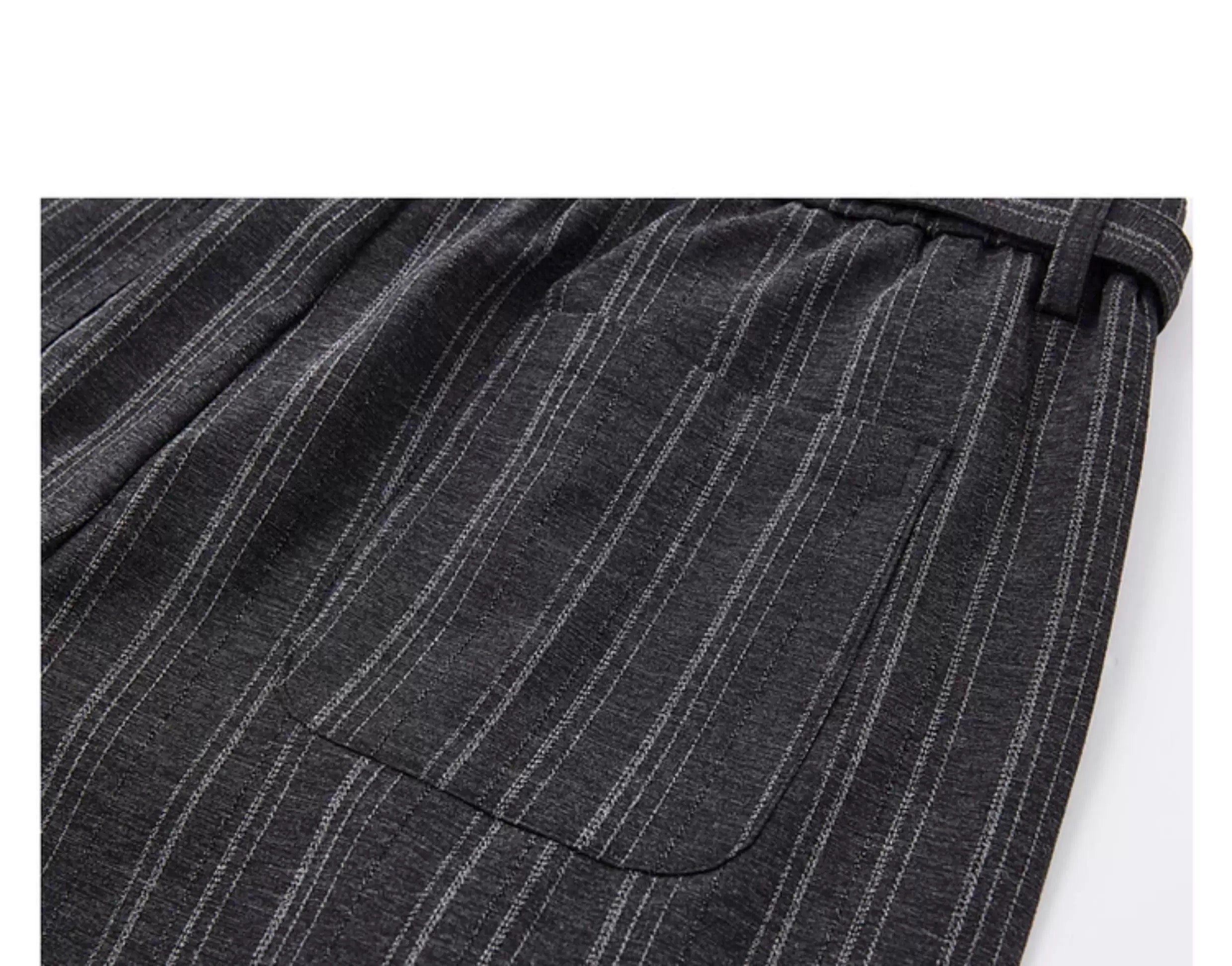 Autumn Korean-Style Striped Lazy-Fit: Men's Wide-Leg Casual Long Trousers T0042