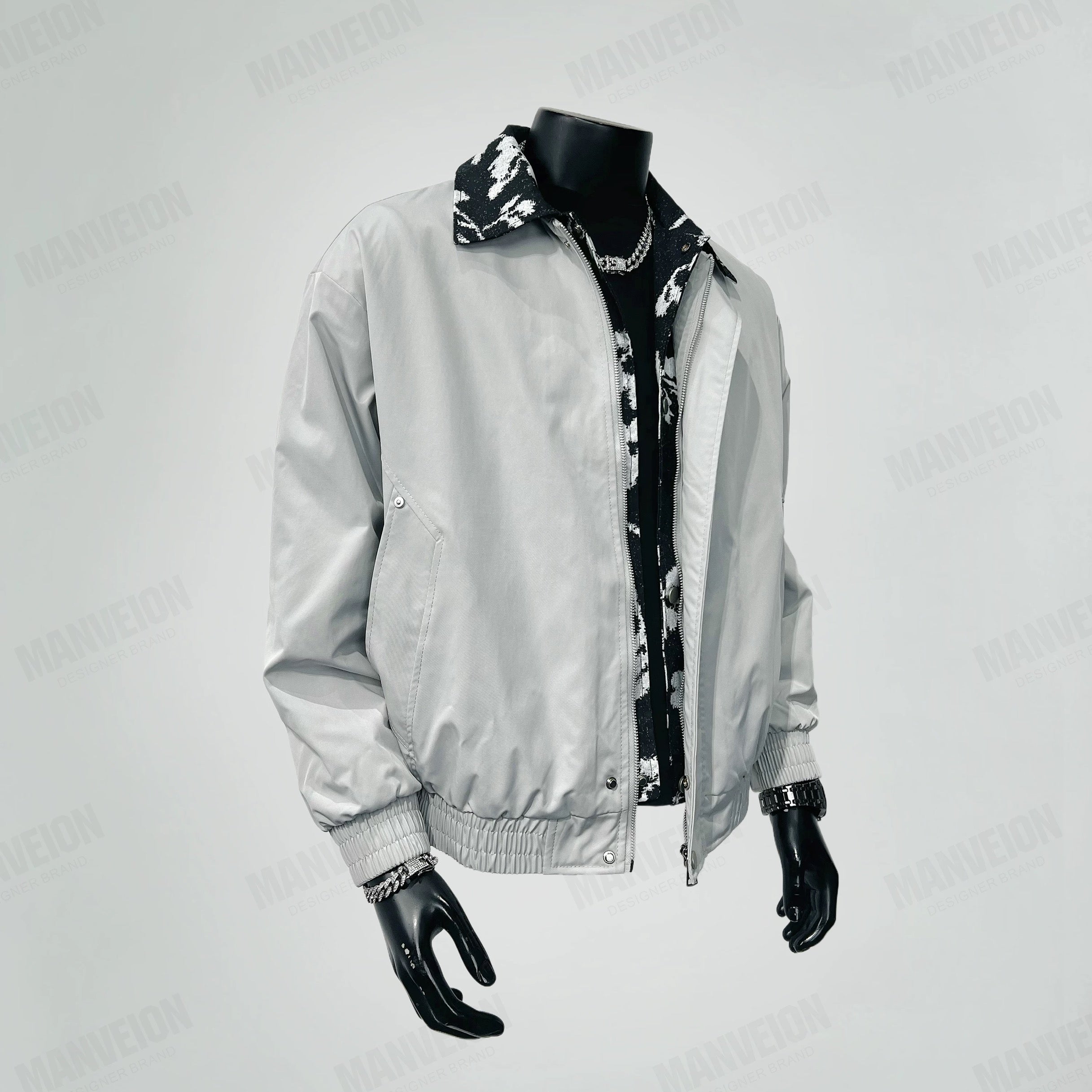 Chaqueta vintage con cuello a capas para hombre: abrigo holgado estilo retro urbano T0076