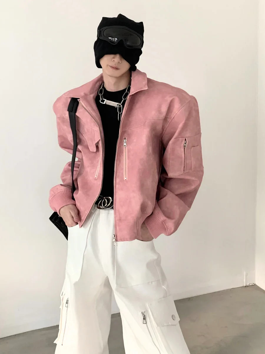 WASHED FROSTED LEATHER JACKETT0108