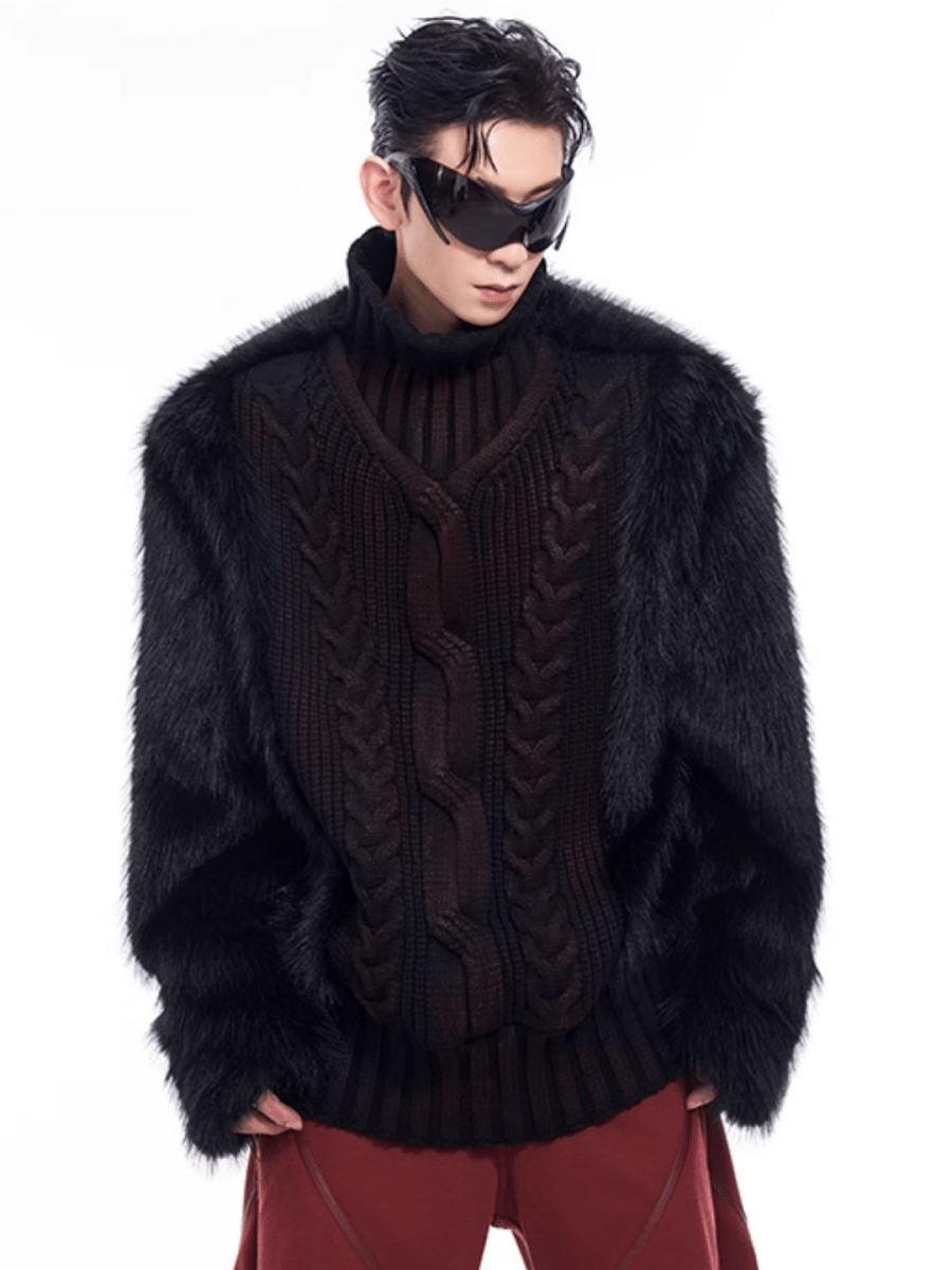 [STARTEXCEEDEND] Fur turtleneck sweater S0199