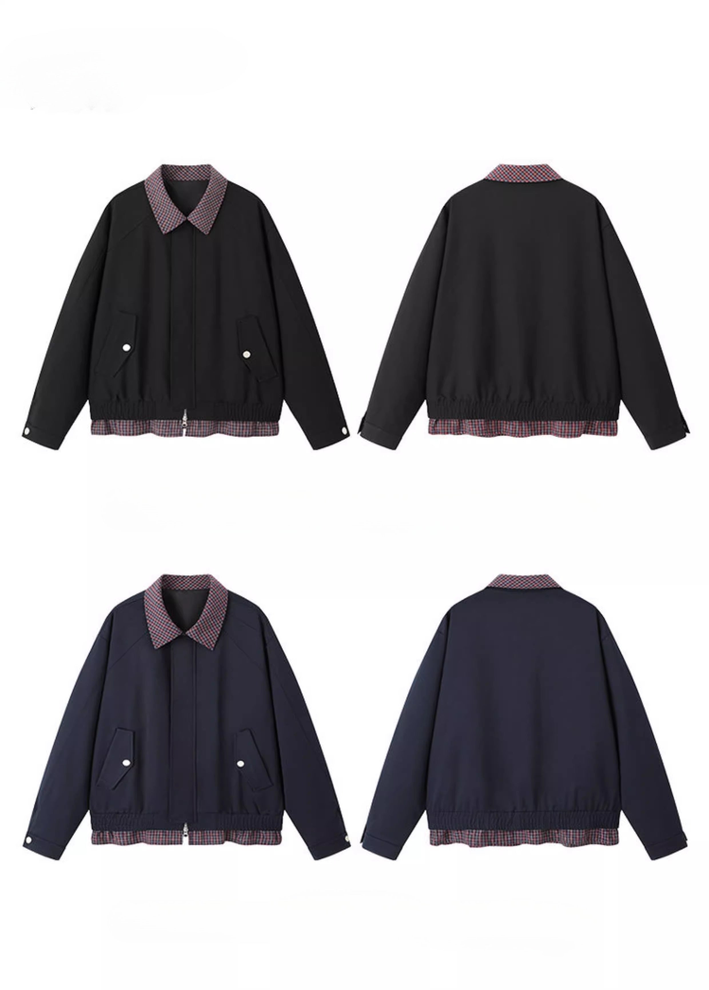 American high street lapel personalized splicing jacket C0392