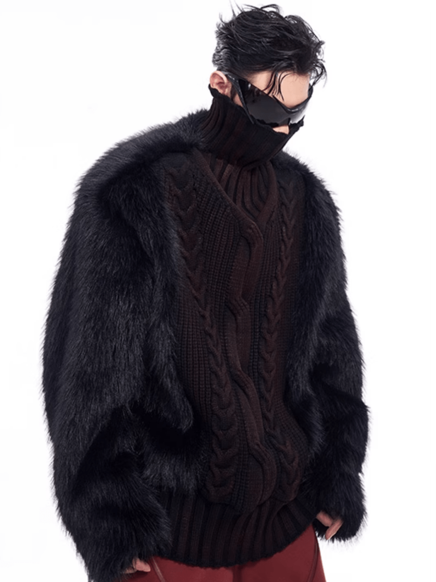 [STARTEXCEEDEND] Fur turtleneck sweater S0199