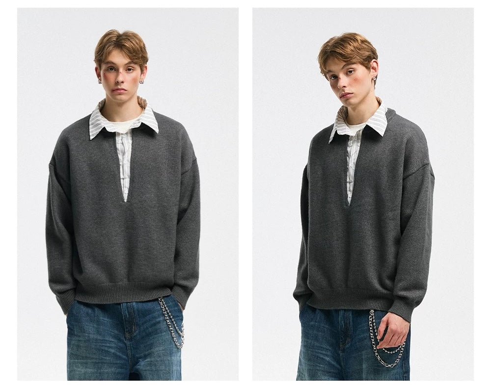 Men’s American Streetwear Loose Knit Sweater S0005