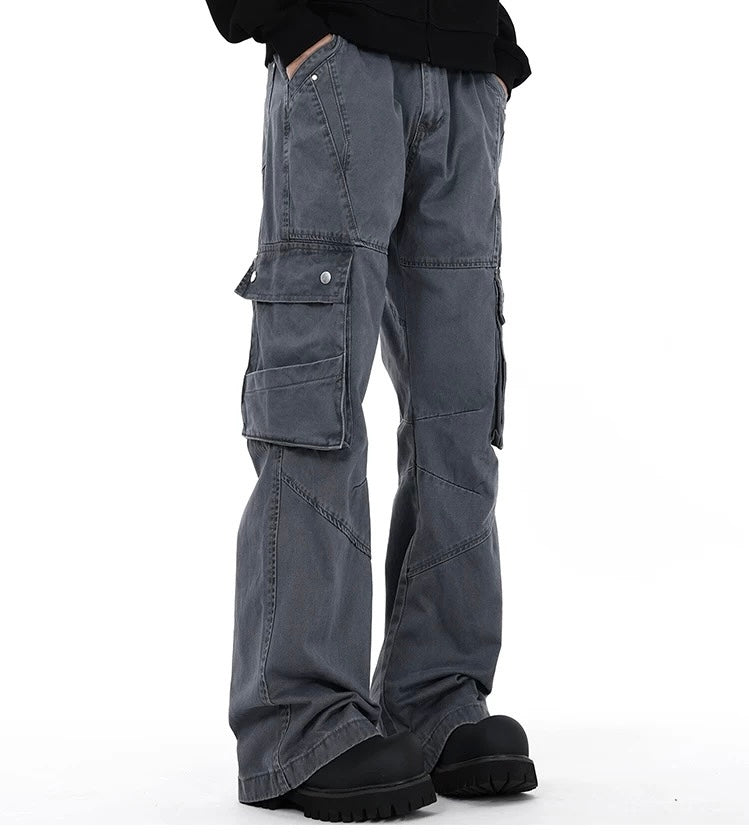 Men’s Deconstructed Cargo Pants – American Retro Utility Street Trousers B0073