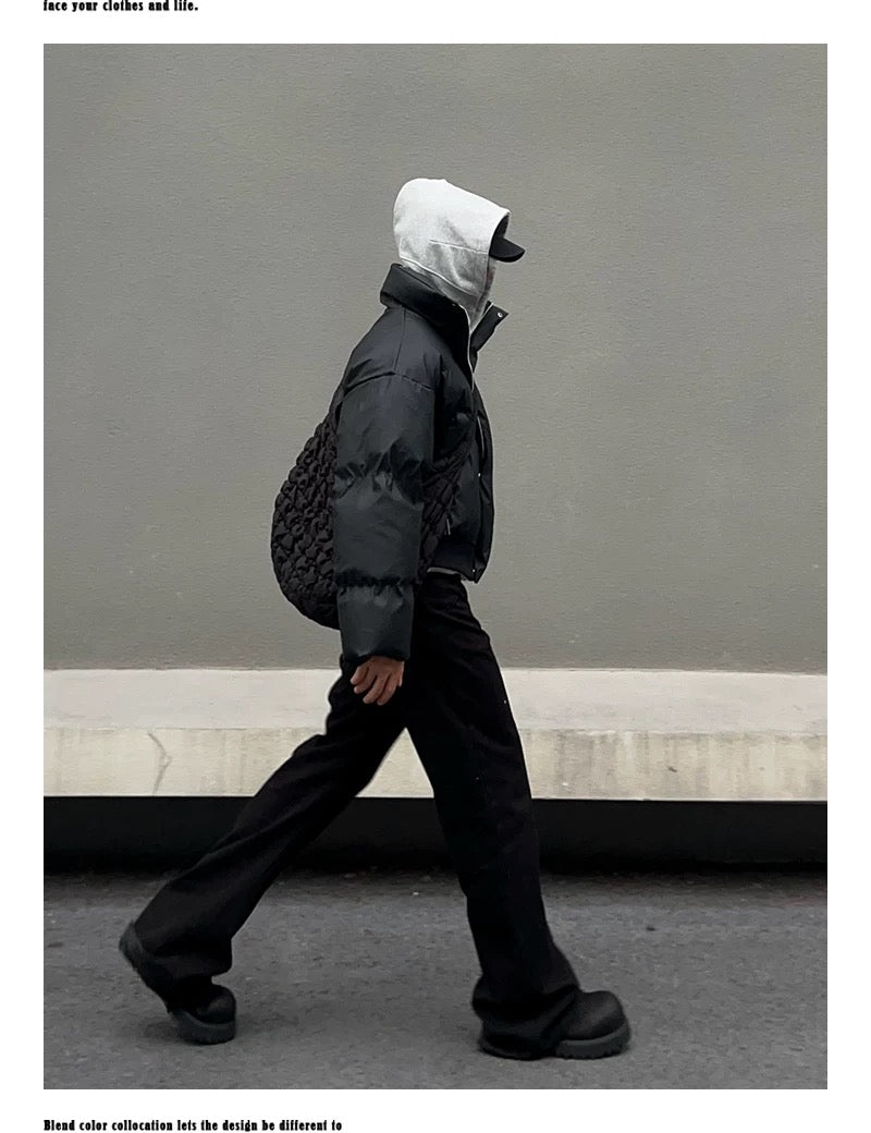 Chaqueta acolchada corta de corte limpio para hombre – Abrigo de invierno American Minimal Street T0148