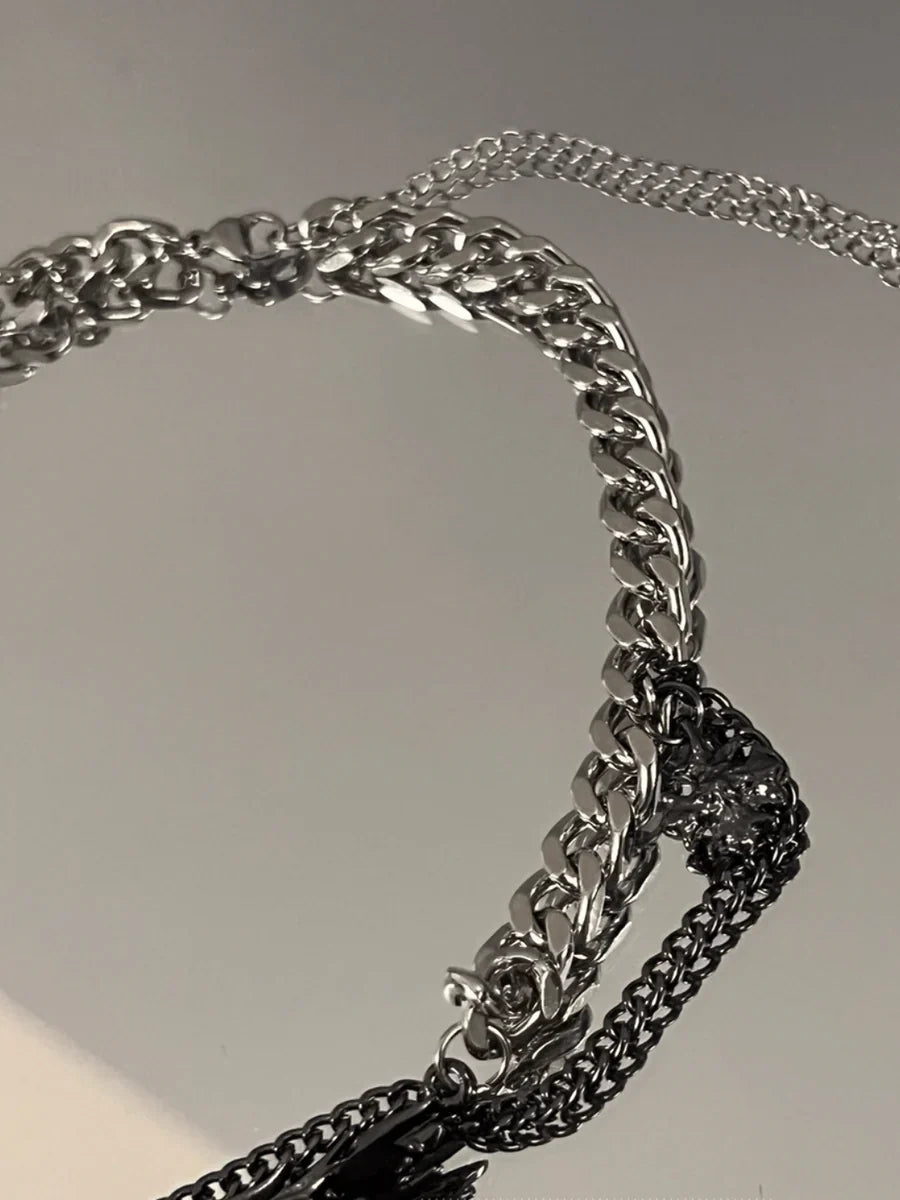 [CHEALIMPID] DARKGEMSTONE DIAMONDS WINGS DESIGN NECKLACE A0063