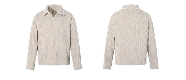 Men’s Long-Sleeve Cotton Polo – Streetwear Style S0015