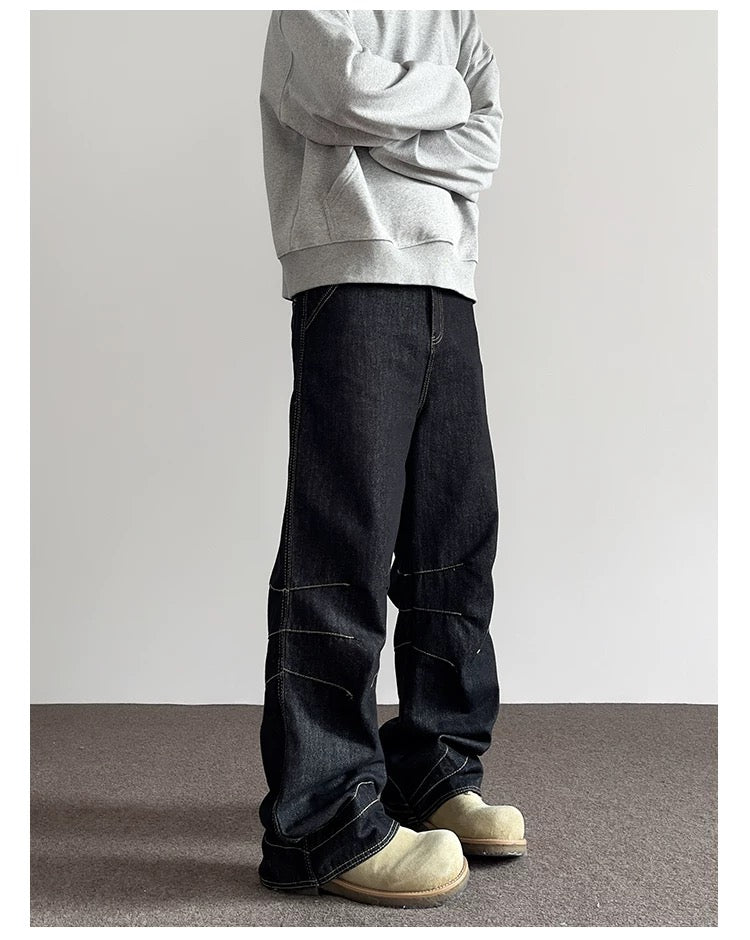 Men’s American Vintage Wide-Leg Denim Jeans B0018