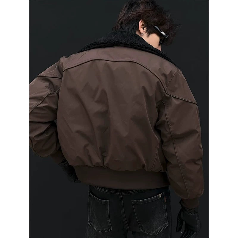 Chaqueta corta retro con cuello desmontable para hombre T0019