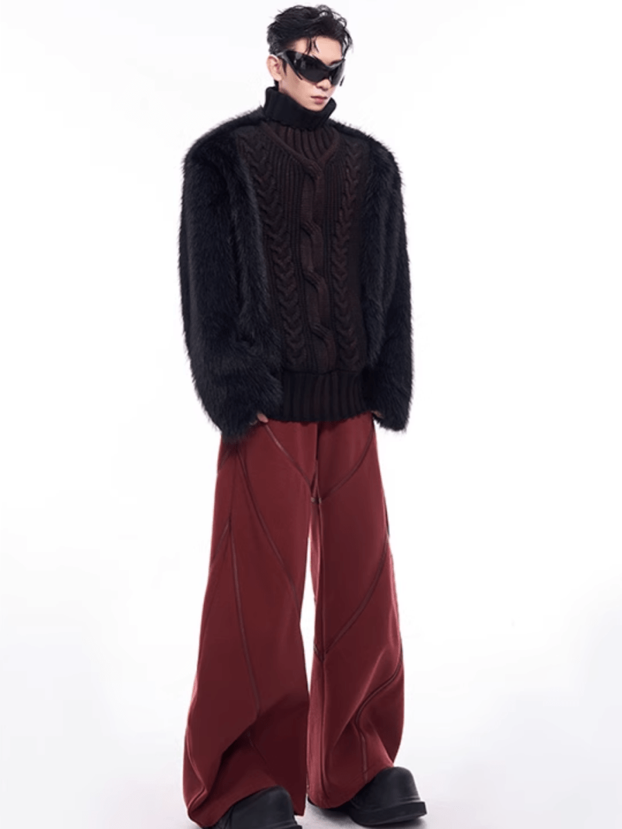 [STARTEXCEEDEND] Fur turtleneck sweater S0199