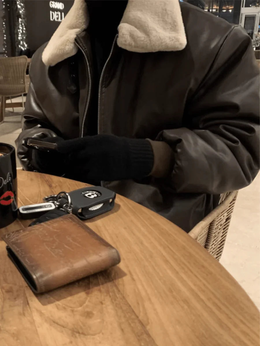 KOREAN LAMB WOOL COTTON COAT JACKET T0106