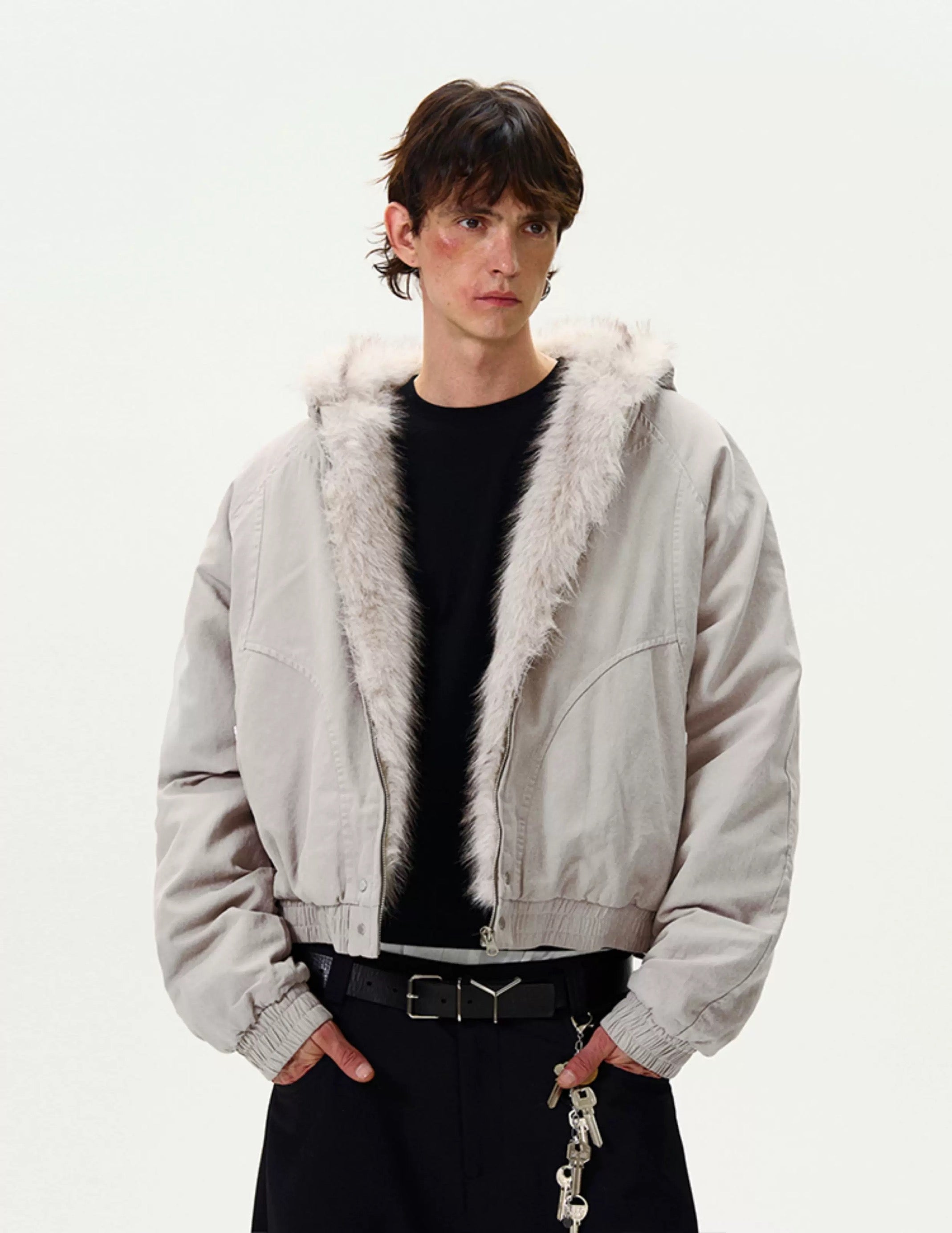 American Vintage Deconstructed Fleece-Lined Jacket – Retro Streetwear Outerwear T0227