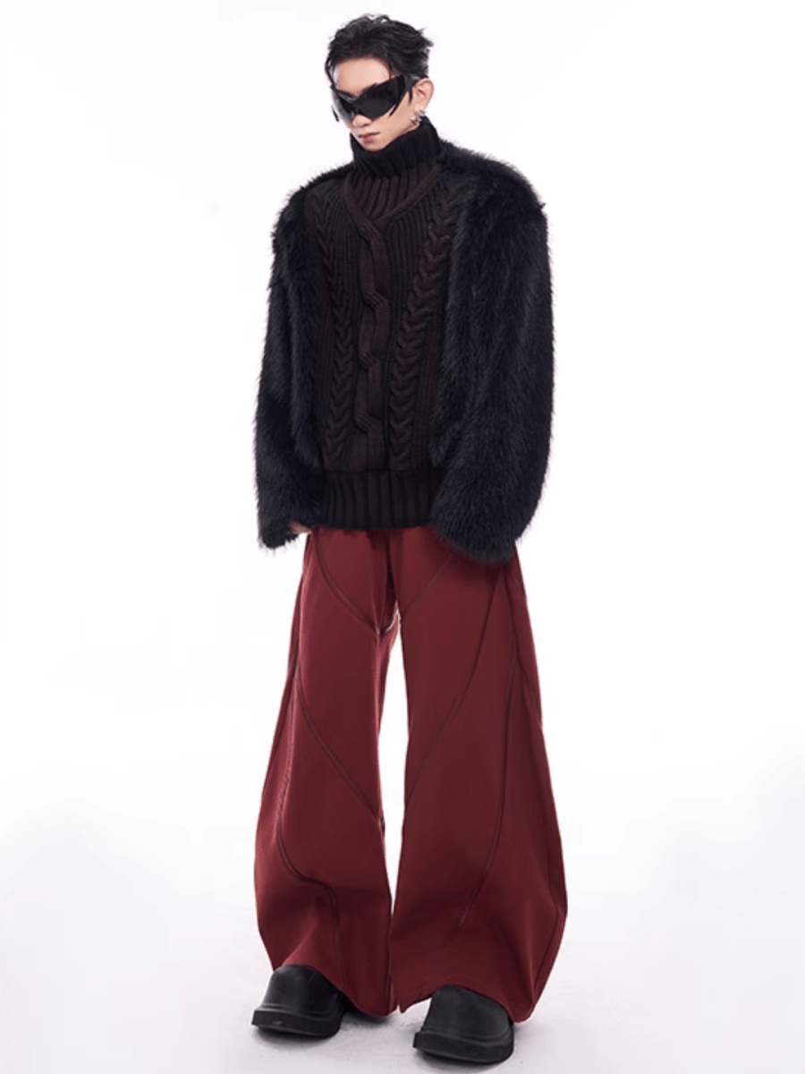 [STARTEXCEEDEND] Fur turtleneck sweater S0199